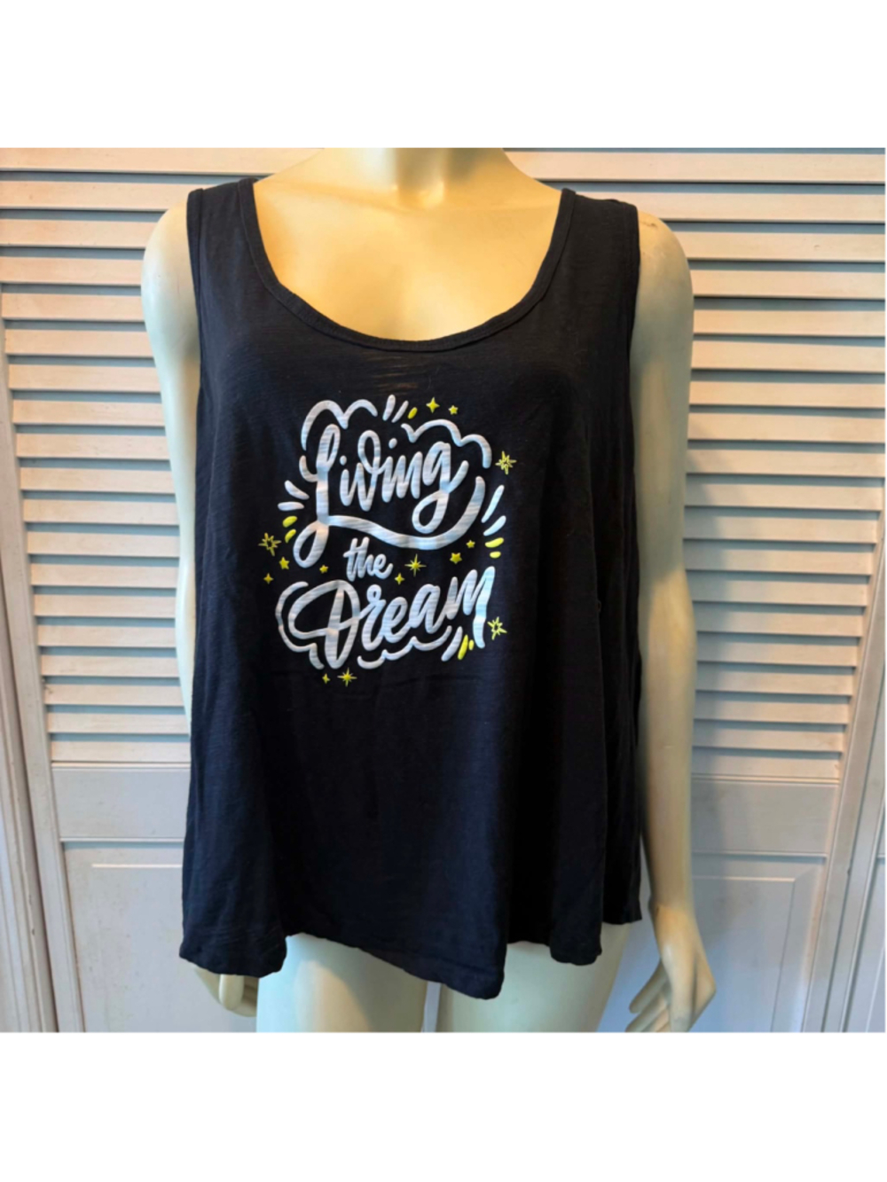 Women's Secret Treasures Black "Living the Dream" Tank Top 3X